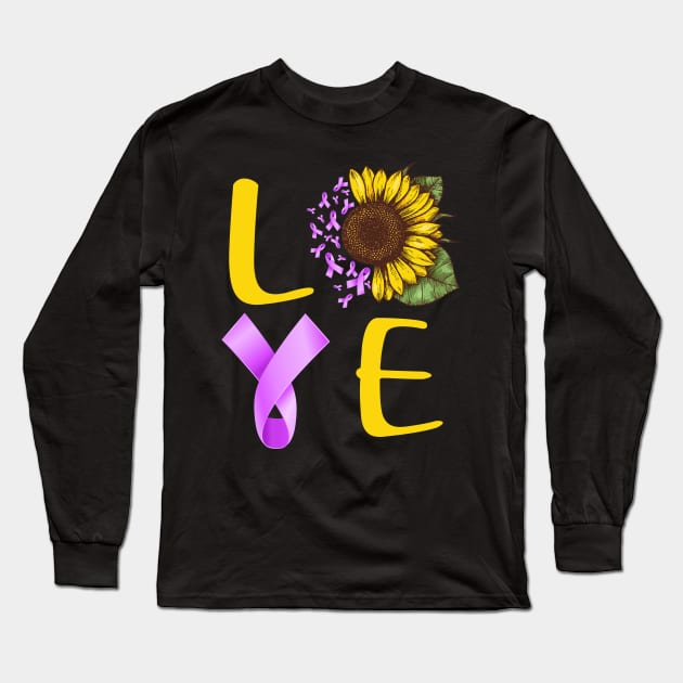 love leiomyosarcoma sunflower Long Sleeve T-Shirt by TeesCircle